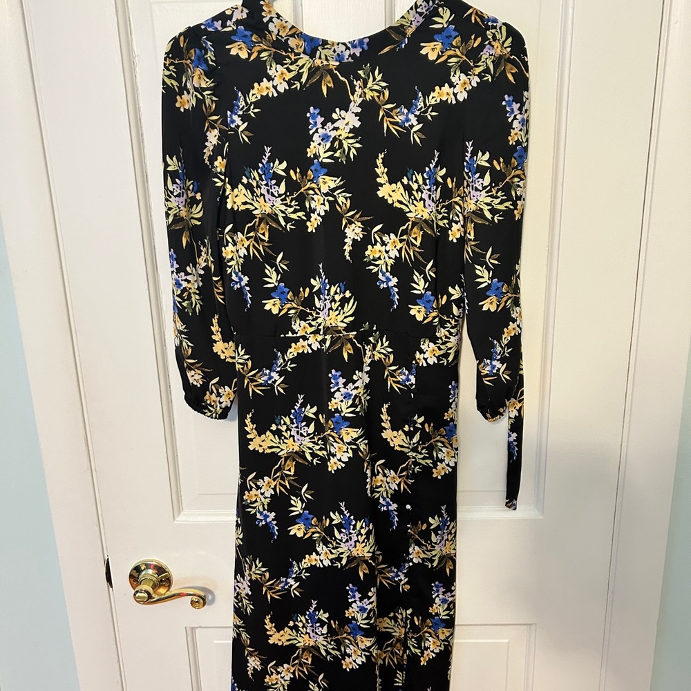 Banana Republic Black floral midi dress